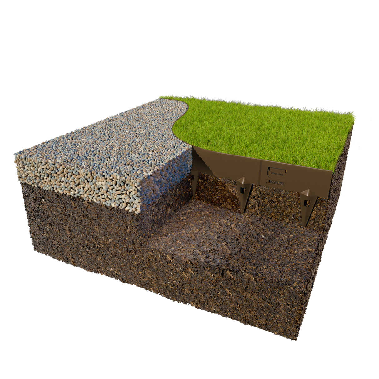 CORE EDGE Domestic Lawn Edging (Pack of 5 Linear Metres) Pure Clean Rental Solutions 65mm Face Brown (RAL 8028)