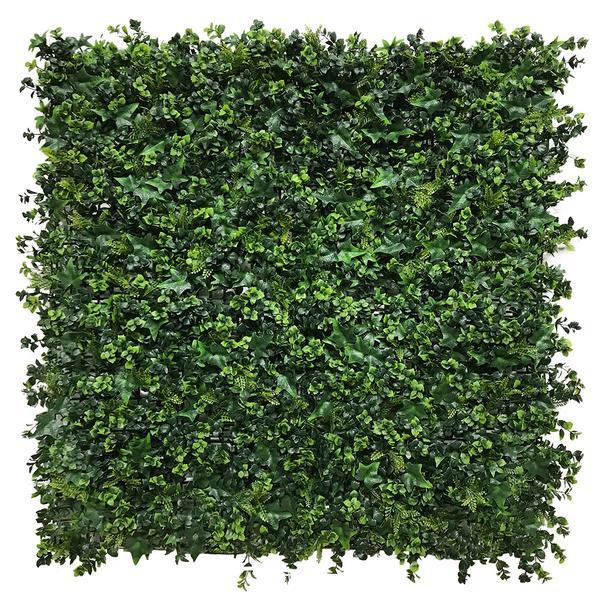 Artificial Green Wall Mixed Plant Panel with Ivy, Privets and Ferns 100x100 cm Pure Clean Rental Solutions