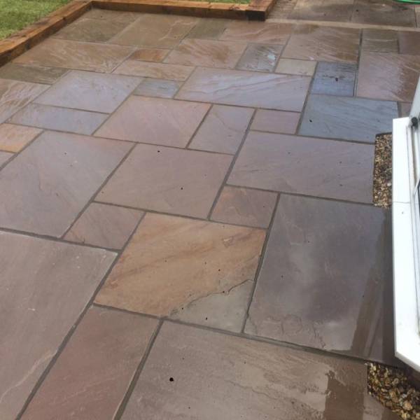 Autumn Brown - Natural Sandstone Paving Pure Clean Rental Solutions