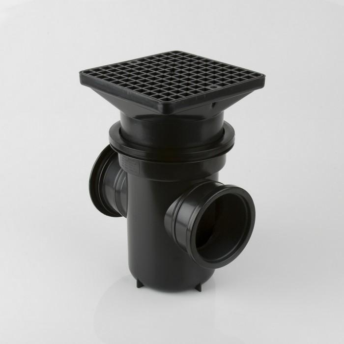 Black Bottle Gully 90° outlet Square Grid Pure Clean Rental Solutions