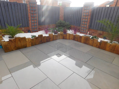 Kandla Grey Honed Sandstone Paving Pure Clean Rental Solutions