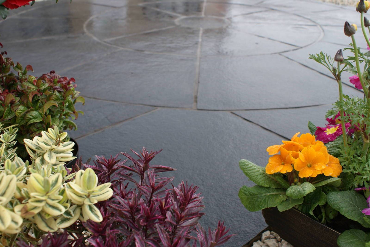 Kota Black Natural Limestone Circle Kit Pure Clean Rental Solutions