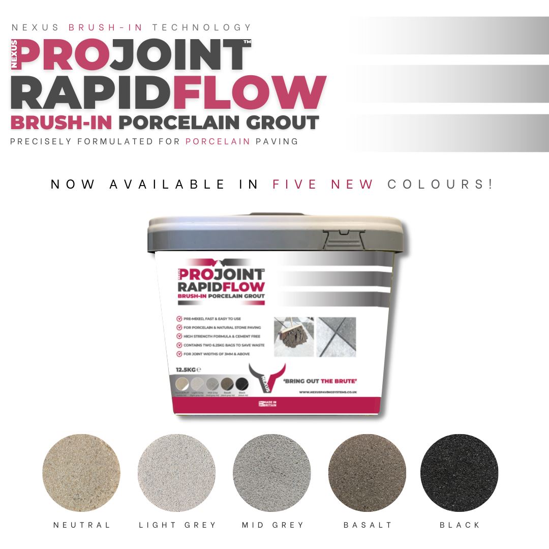 Nexus Projoint Rapidflow brush-in porcelain grout NEW Pure Clean Rental Solutions