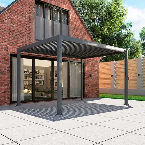 Nova - Titan 3.6x3m Rectangular Aluminium Pergola Pure Clean Rental Solutions Grey - RAL7015