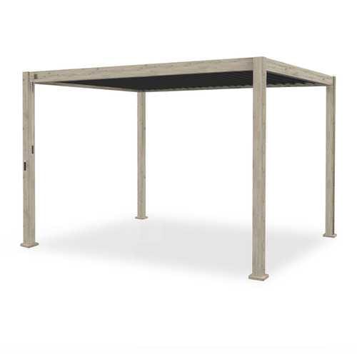 Nova - Titan 4x3m Rectangular Aluminium Pergola Pure Clean Rental Solutions Wood Look