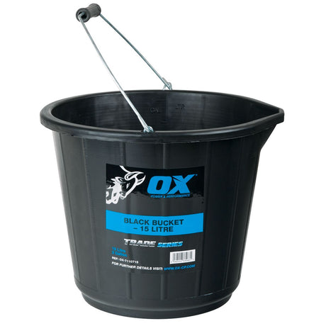 Ox Trade 15ltr Black Bucket Pure Clean Rental Solutions