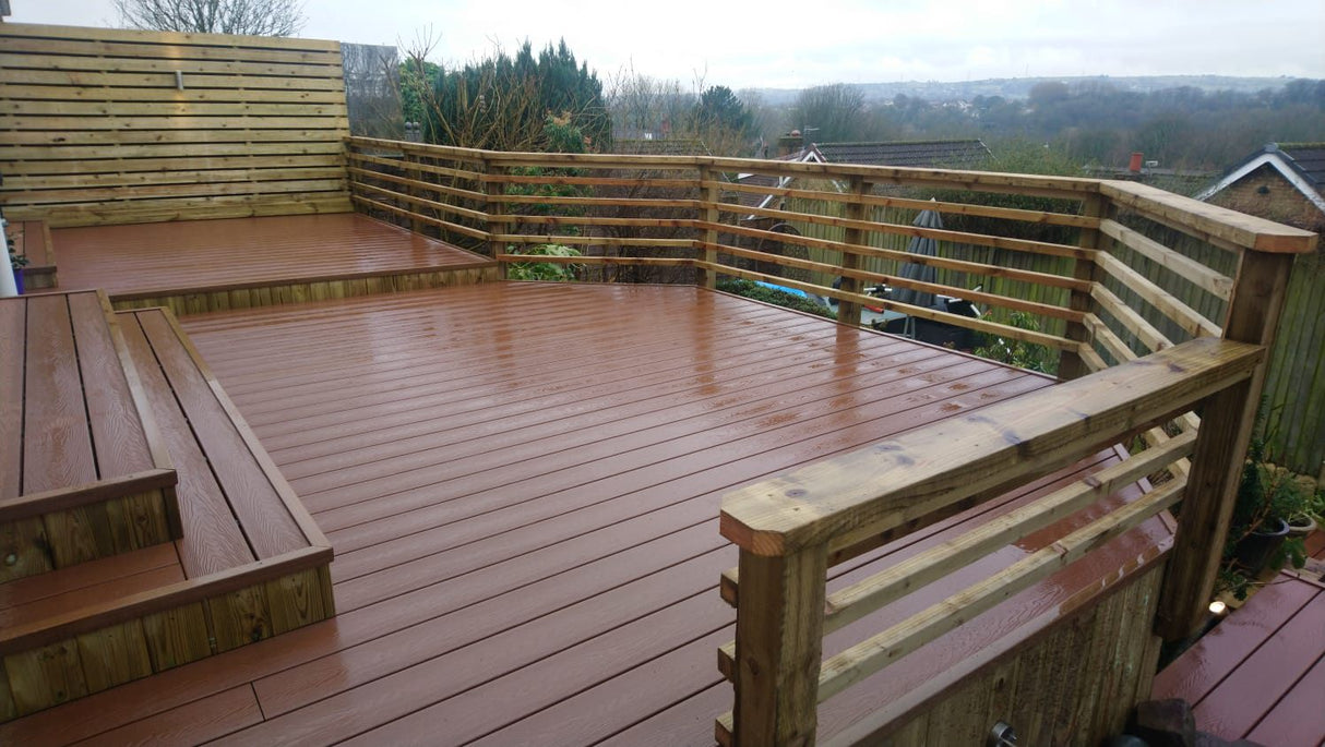 PureDeck Teak 3.6M Composite Decking Board Pure Clean Rental Solutions