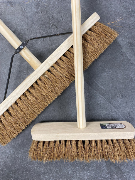Soft Coco Broom with Wooden Handle Pure Clean Rental Solutions
