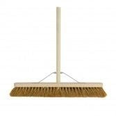Stiff Bassine Broom with 48" Wooden Handle Pure Clean Rental Solutions 24"