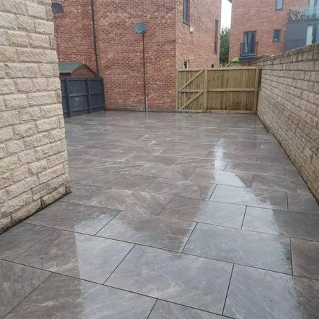 Clearance - Aged Black Sandstone Porcelain Paving - 900x600 Pure Clean Rental Solutions 