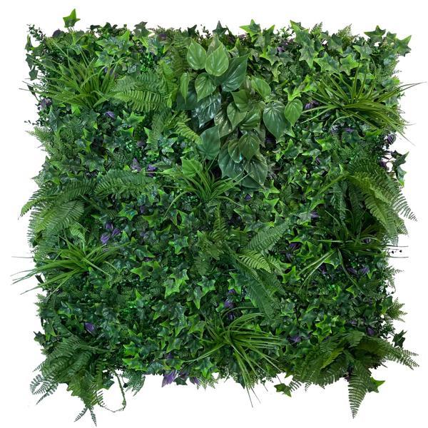 Artificial Green Wall Mixed Plant Panel with Ferns and Grasses 100x100 cm Pure Clean Rental Solutions 