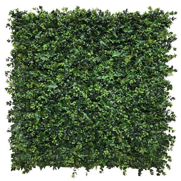 Artificial Green Wall Mixed Plant Panel with Ivy, Privets and Ferns 100x100 cm Pure Clean Rental Solutions 