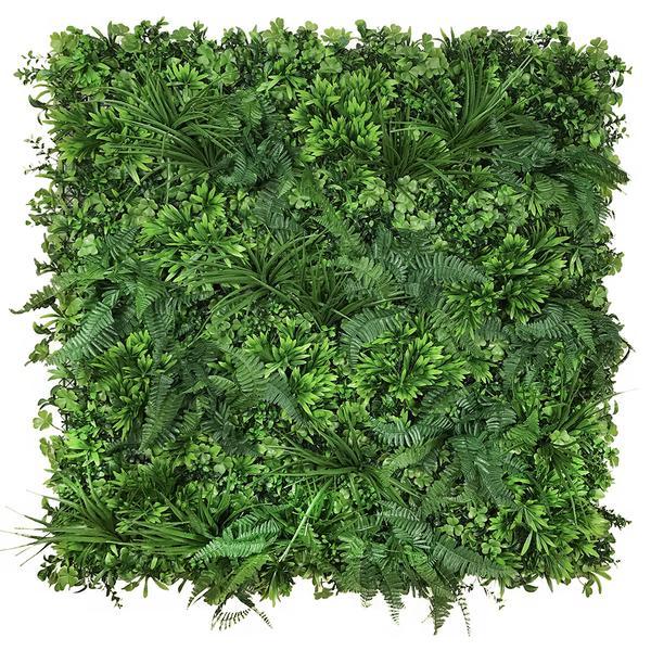Artificial Green Wall Panel with Mixed 3d Light-Dark Green Foliage with Scheffleras 100x100 cm Pure Clean Rental Solutions 