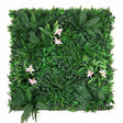 Artificial Green Wall Panel with variegated foliage and classic pink lillies 100x100 cm Pure Clean Rental Solutions 