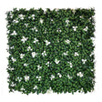 Artificial Green Wall Panel with variegated green foliage and white gardenia flowers 100x100 cm Pure Clean Rental Solutions 