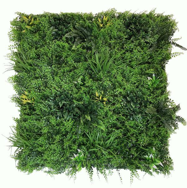 Artificial Green Wall Panels Ferns Grasses Palm Heads & Various Bushes in Green Yellow and White Pure Clean Rental Solutions 