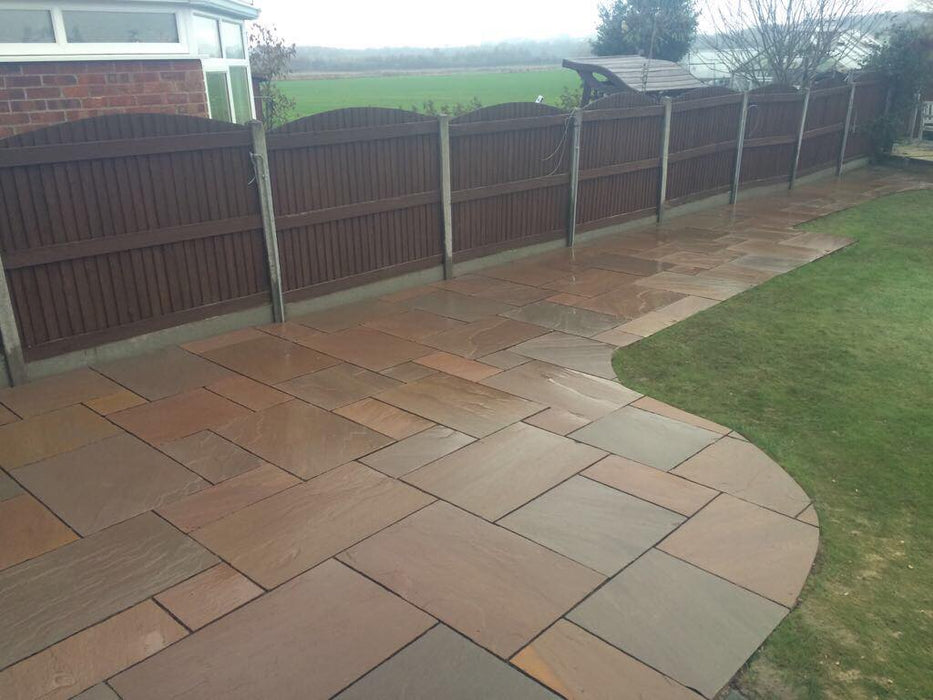 Autumn Brown - Natural Sandstone Paving Pure Clean Rental Solutions 