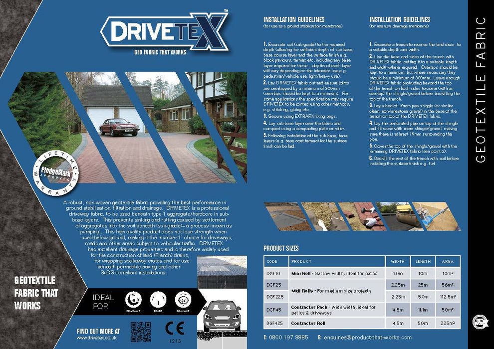 Drivetex ground stabilisation / drainage membrane Pure Clean Rental Solutions 