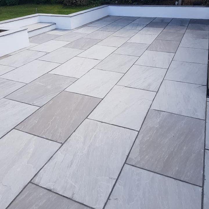 Kandla Grey - Natural Sandstone Paving Pure Clean Rental Solutions 