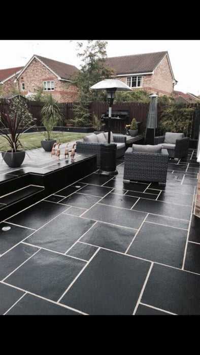 Kota Black - Natural Limestone Paving Pure Clean Rental Solutions 