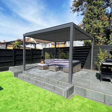 Nova - Titan 3.6m Square Aluminium Pergola Pure Clean Rental Solutions 