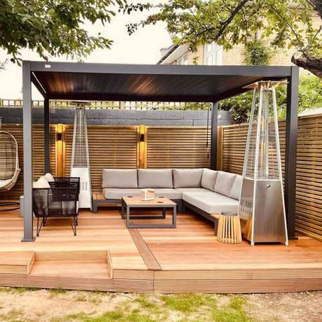 Nova - Titan 4x3m Rectangular Aluminium Pergola Pure Clean Rental Solutions Grey - RAL7015 