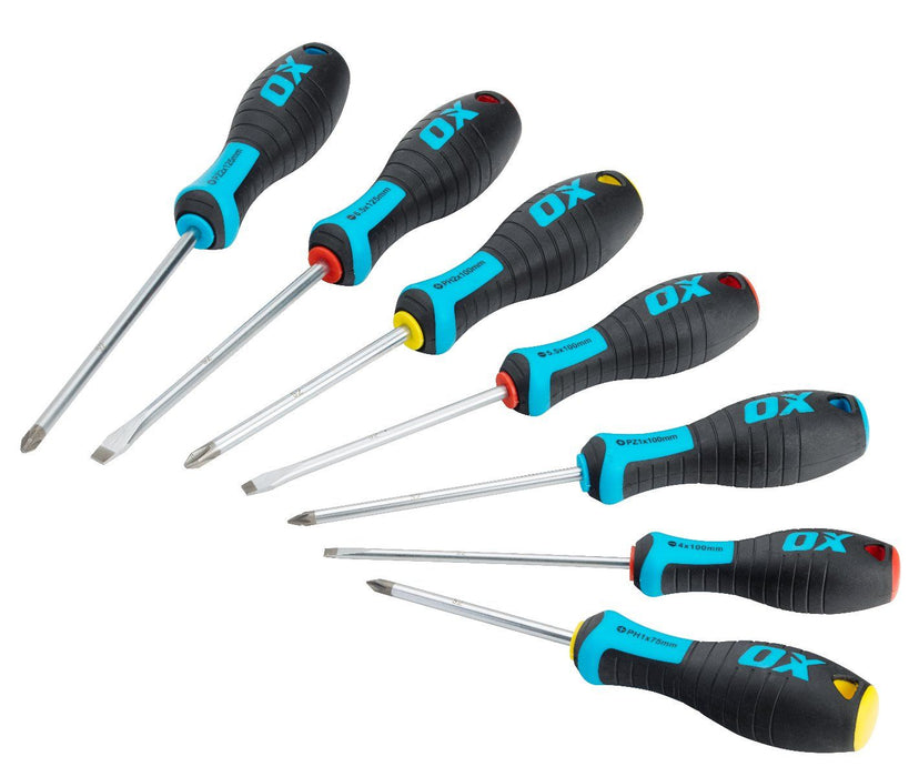 Ox Pro 7 Piece Screwdriver Set - Card Display Box Pure Clean Rental Solutions 