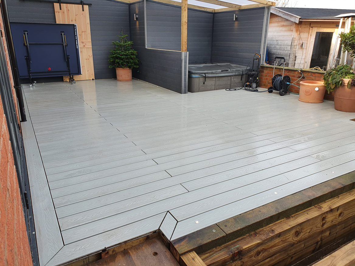 PureDeck Ash Grey 3.6M Composite Decking Board Pure Clean Rental Solutions 