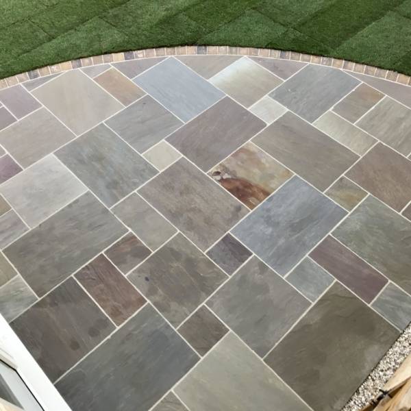 Raj Green - 18mm Calibrated Natural Sandstone Paving Pure Clean Rental Solutions 22.00M² 72 Piece Project Pack 