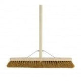 Soft Coco Broom with Wooden Handle Pure Clean Rental Solutions 24" 