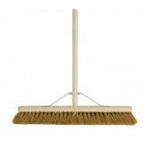 Soft Coco Broom with Wooden Handle Pure Clean Rental Solutions 24" 