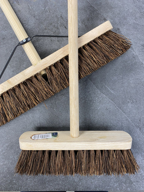 Stiff Bassine Broom with 48" Wooden Handle Pure Clean Rental Solutions 