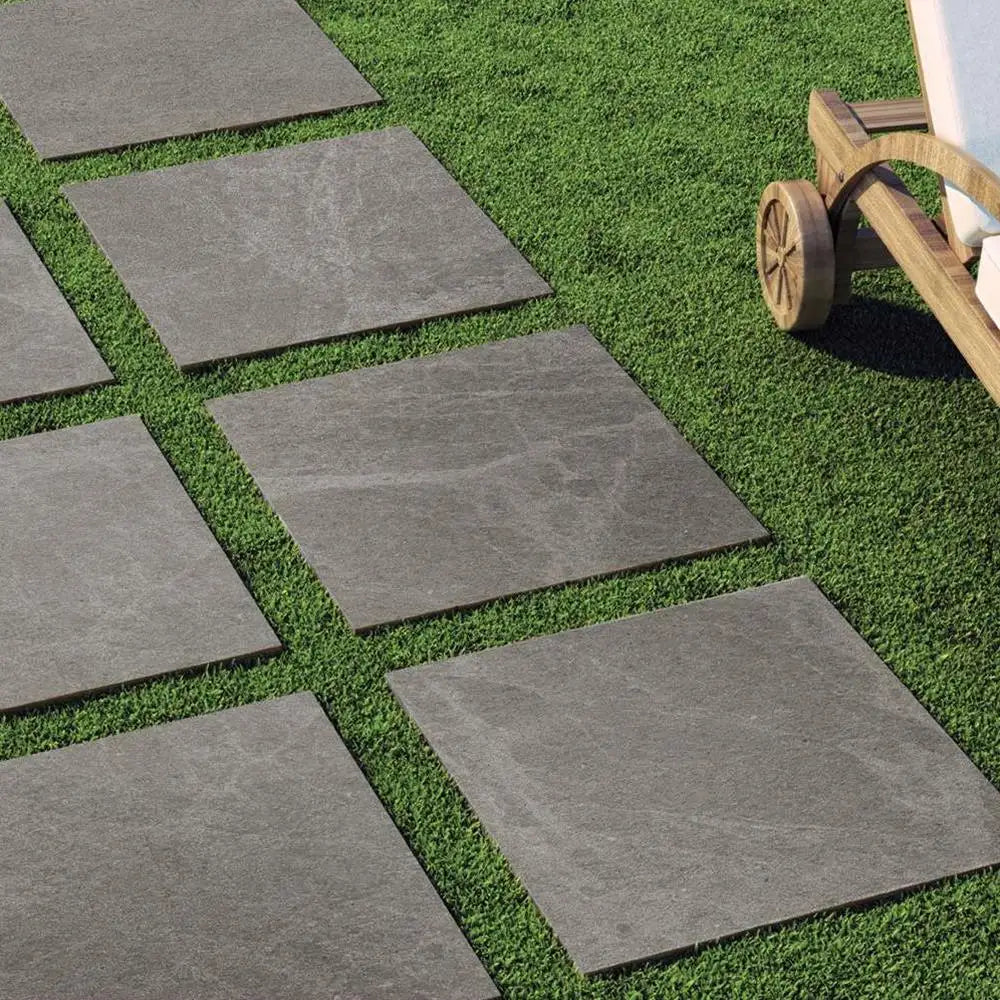 Veined Stone Anthracite - Porcelain Paving Pure Clean Rental Solutions 